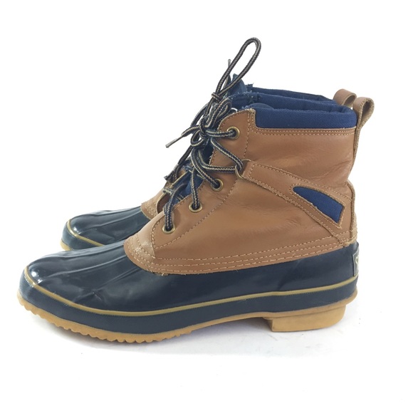 Sporto Shoes - Sporto 9 Womens Hi Top Blue Brown Tan Duck Boot